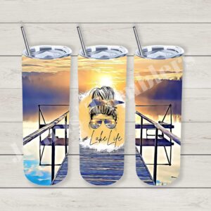 Messy Bun Lake Life 20oz Tumbler 