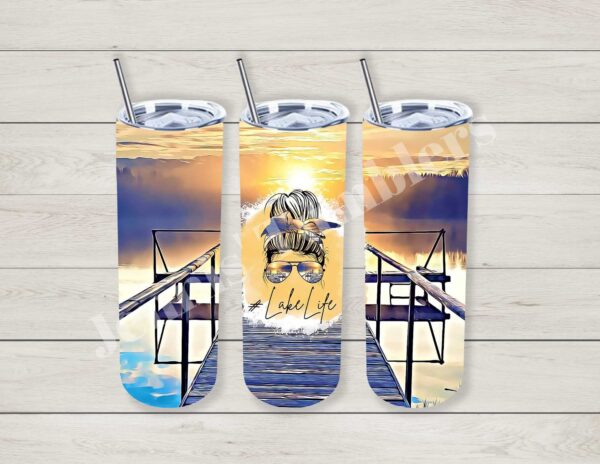 Messy Bun Lake Life 20oz Tumbler 