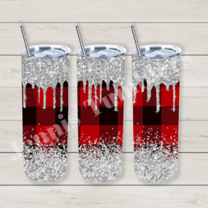 Flannel with Silver Glitter 20oz Tumbler