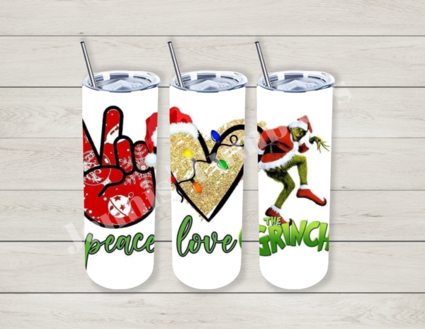 Peace, Love, and Grinch 20oz Tumbler