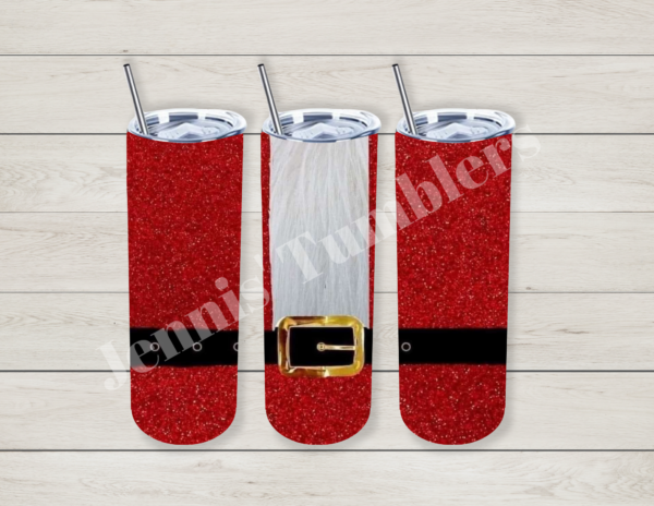 Santa Glitter Belly 20oz Tumbler