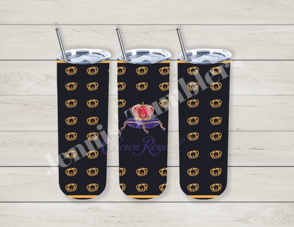 Royal Whiskey with Gold Crowns 20oz Tumbler
