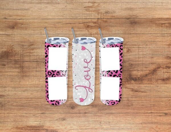 Pink Cheetah Love Custom Frame 20oz Tumbler