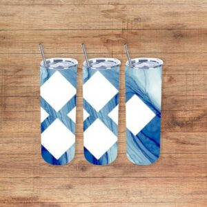 Blue Marble Diamond Custom Frame 20oz Tumbler