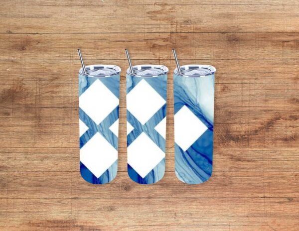 Blue Marble Diamond Custom Frame 20oz Tumbler