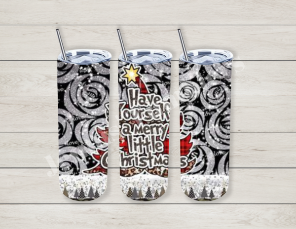 Have yourself a Merry Little Christmas with Plaid and Cheetah Tree 20oz Tumbler