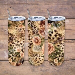 Rose and Leopard Print 20oz Tumbler 