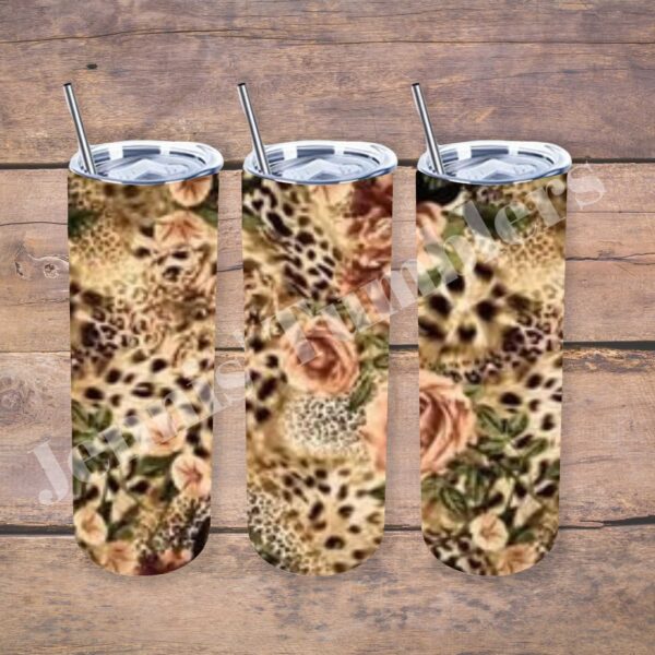 Rose and Leopard Print 20oz Tumbler 