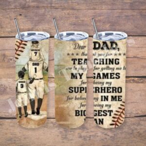 Dear Dad Baseball 20oz Tumbler 
