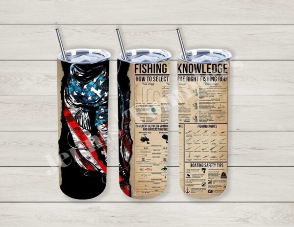 Fishing Knowledge American Flag 20oz Tumbler 