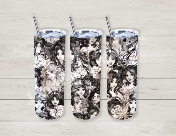 Black and White Princesses 20oz Tumbler 