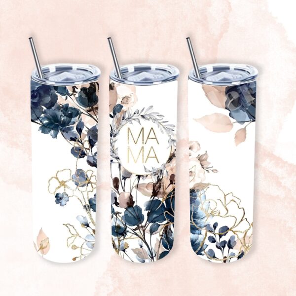 Blue, Pink, and Gold Mama 20oz Tumbler 