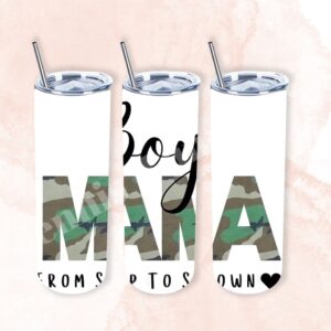 Boy Mama in Camo 20oz Tumbler 