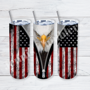 American Eagle with Flag Zipper 20oz Tumbler