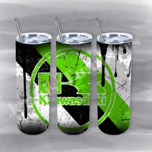 Kawasaki Oil Can Green and Black 20oz Tumbler 