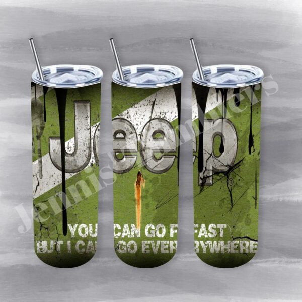 Light Green Jeep Oil Can 20oz Tumbler 