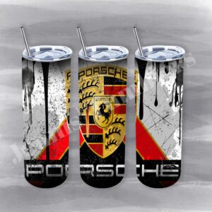 Porsche Oil Can with Black and Red Arrow 20oz Tumbler 
