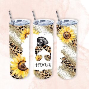 #Momlife, Sunflower, Glitter, and Cheetah 20oz Tumbler 