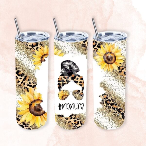#Momlife, Sunflower, Glitter, and Cheetah 20oz Tumbler 