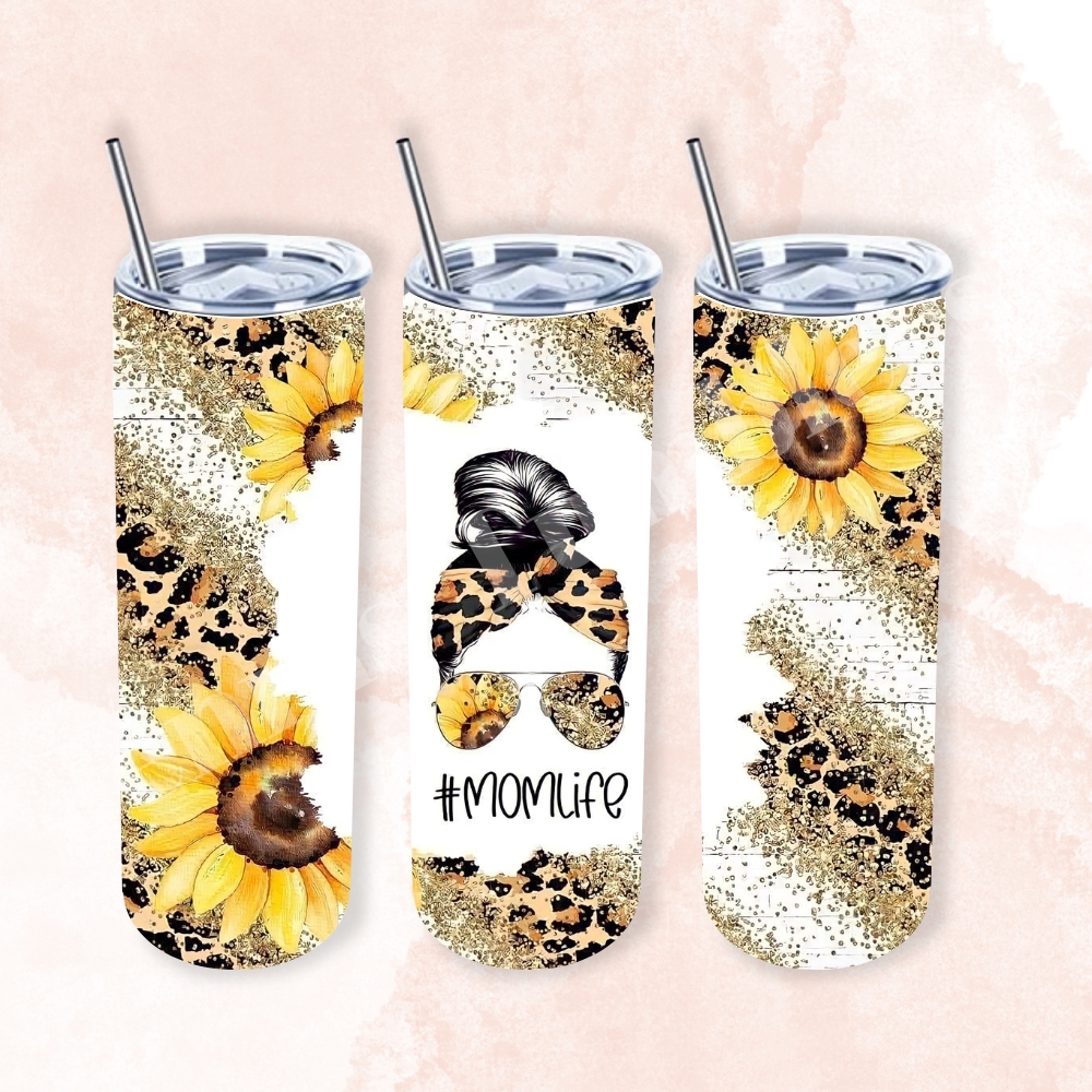 Momlife Mom Sunflower Tumbler 20oz