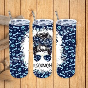 #DogMom with Blue Dog Bones 20oz Tumbler 