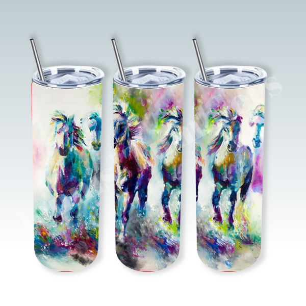 Watercolor Horses 20oz Tumbler 
