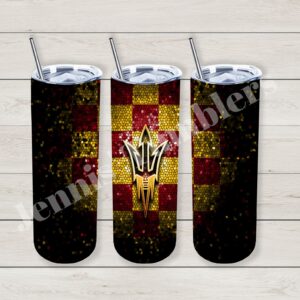 Arizona College Football Red and Yellow Checkered 20oz Tumbler 