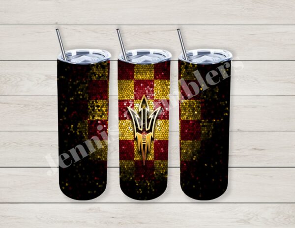 Arizona College Football Red and Yellow Checkered 20oz Tumbler 
