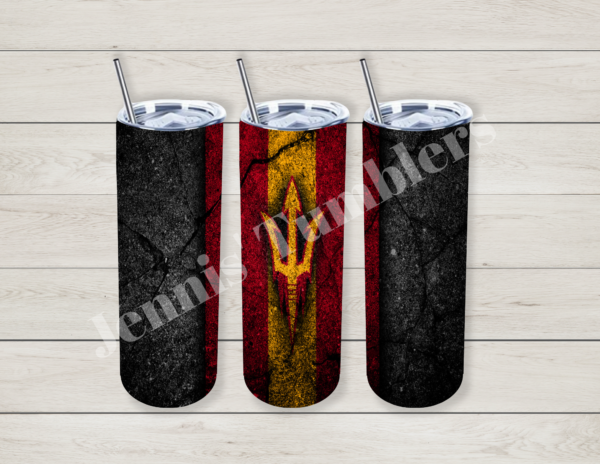 Arizona College Football Black, Red, and Yellow Lines 20oz Tumbler 
