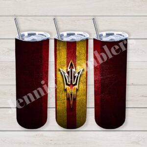 Arizona College Football Dark Red and Yellow Lines 20oz Tumbler 