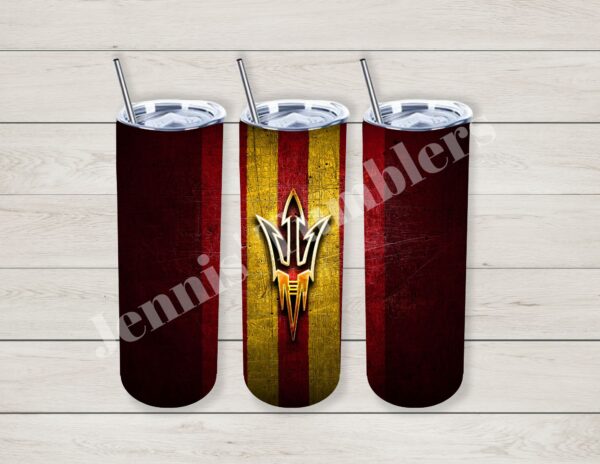 Arizona College Football Dark Red and Yellow Lines 20oz Tumbler 
