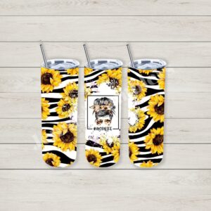 #Mom Life Sunflower and Zebra 20oz Tumbler 