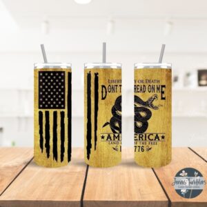 Don't Tread On Me Wood Flag 20oz Tumbler 
