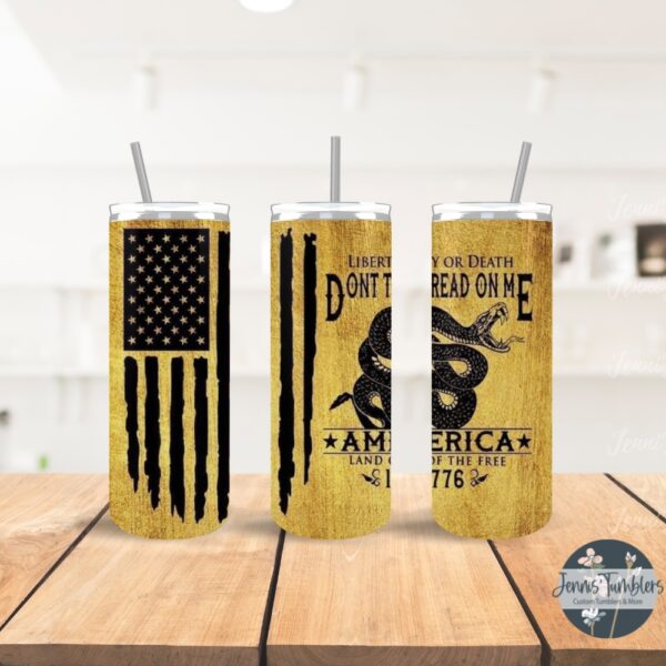 Don't Tread On Me Wood Flag 20oz Tumbler 