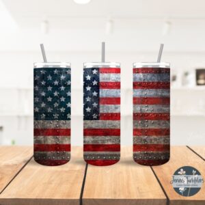 Metal American Flag 20oz Tumbler 