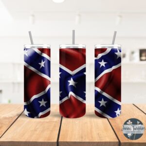 Fabric Confederate Flag 20oz Tumbler 