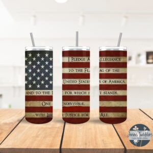 Pledge of Allegiance with American Flag 20oz Tumbler 