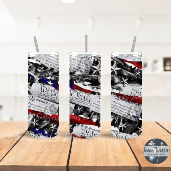 We the People Flag and Declaration BW 20oz Tumbler 