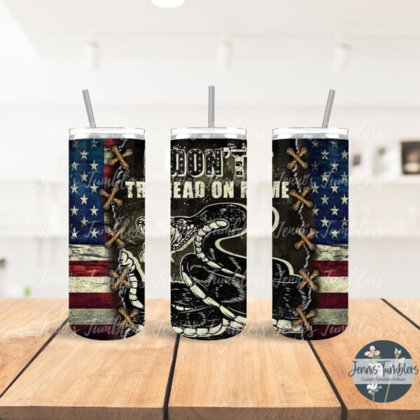 Don’t Tread on me American Flag and Rope 20oz Tumbler 