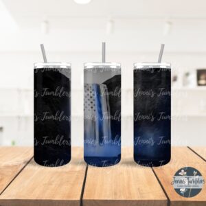 Back the Blue Flag Waterfall 20oz Tumbler 
