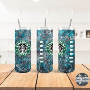 Star Coffee Bucks Teal and Gray Marble 20oz Tumbler 