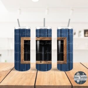 Wood Blue Frame 20 oz Tumbler