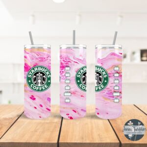 Star Coffee Bucks Pink Marble 20 oz Tumbler