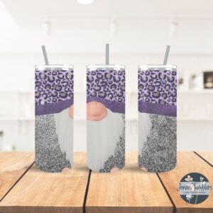 Purple Leopard Gnome 20 oz Tumbler