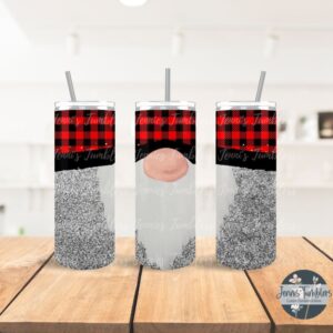 Red Buffalo Print Gnome 20 oz Tumbler