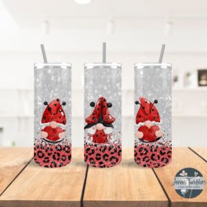 Valentine's Ladybug Gnomes 20 oz Tumbler