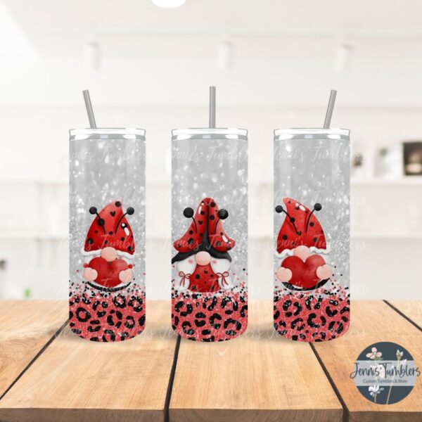 Valentine's Ladybug Gnomes 20 oz Tumbler