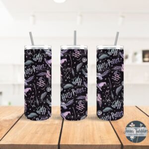 HP Purple and White Background 20 oz Tumbler