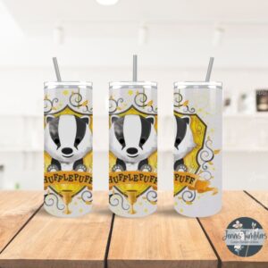 Huffle, HP, Puff Watercolor 20 oz Tumbler