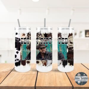 YS-Get Ripped Cow and Teal 20oz Tumbler